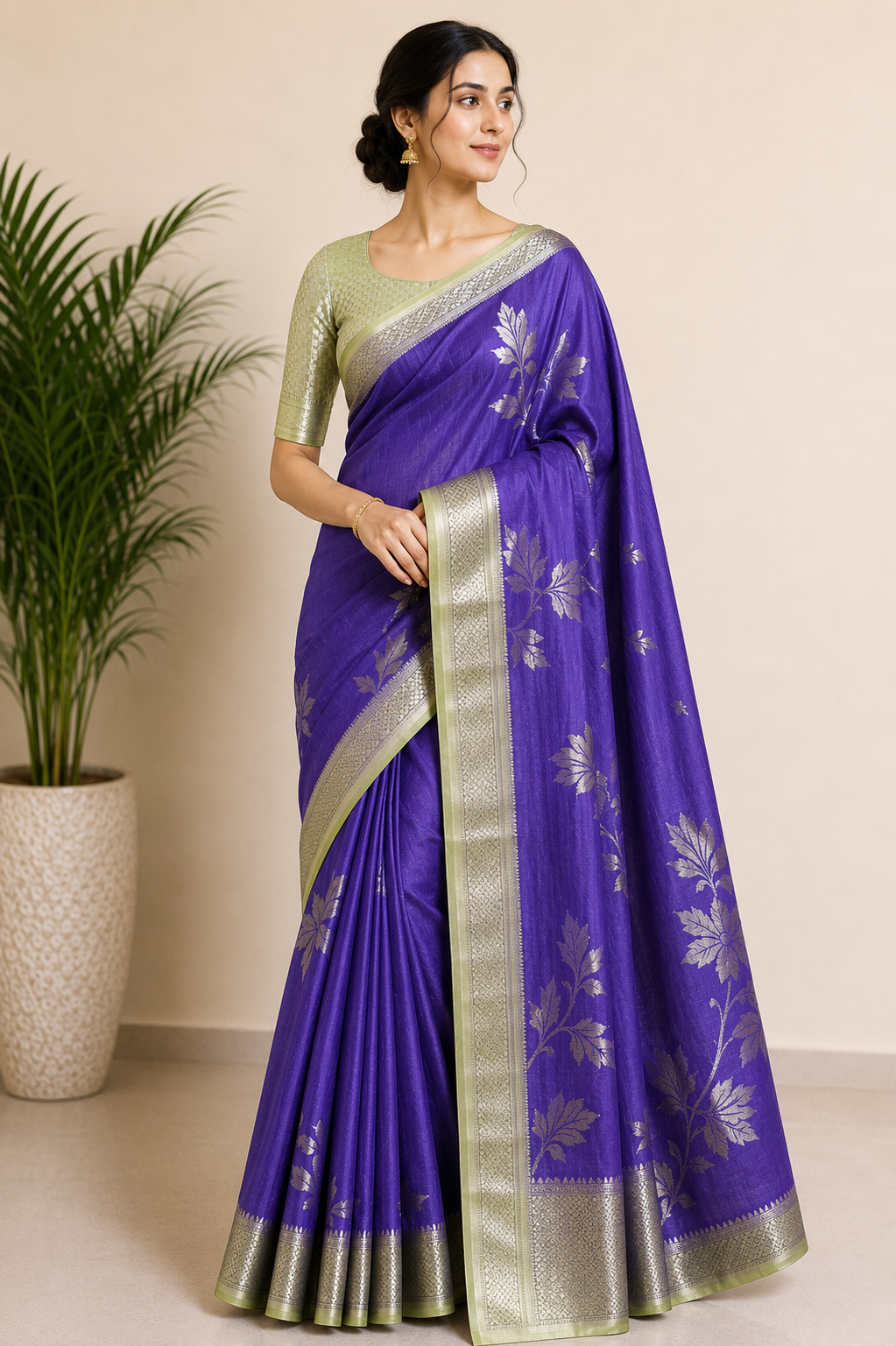 Royal Purple Banana Silk Saree