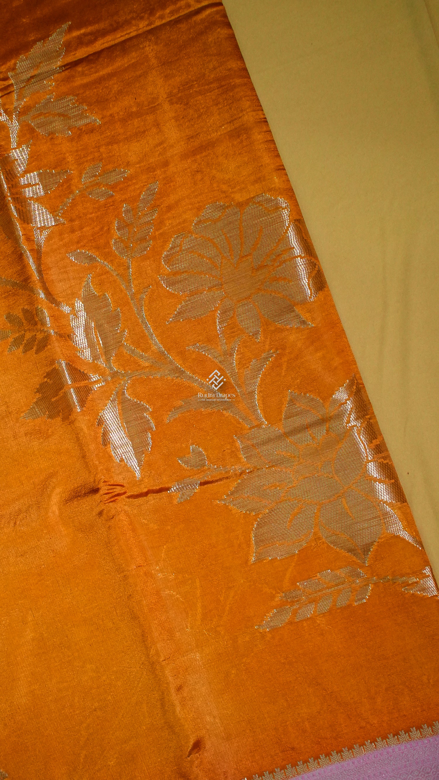 Burnt Orange Banana Silk Saree