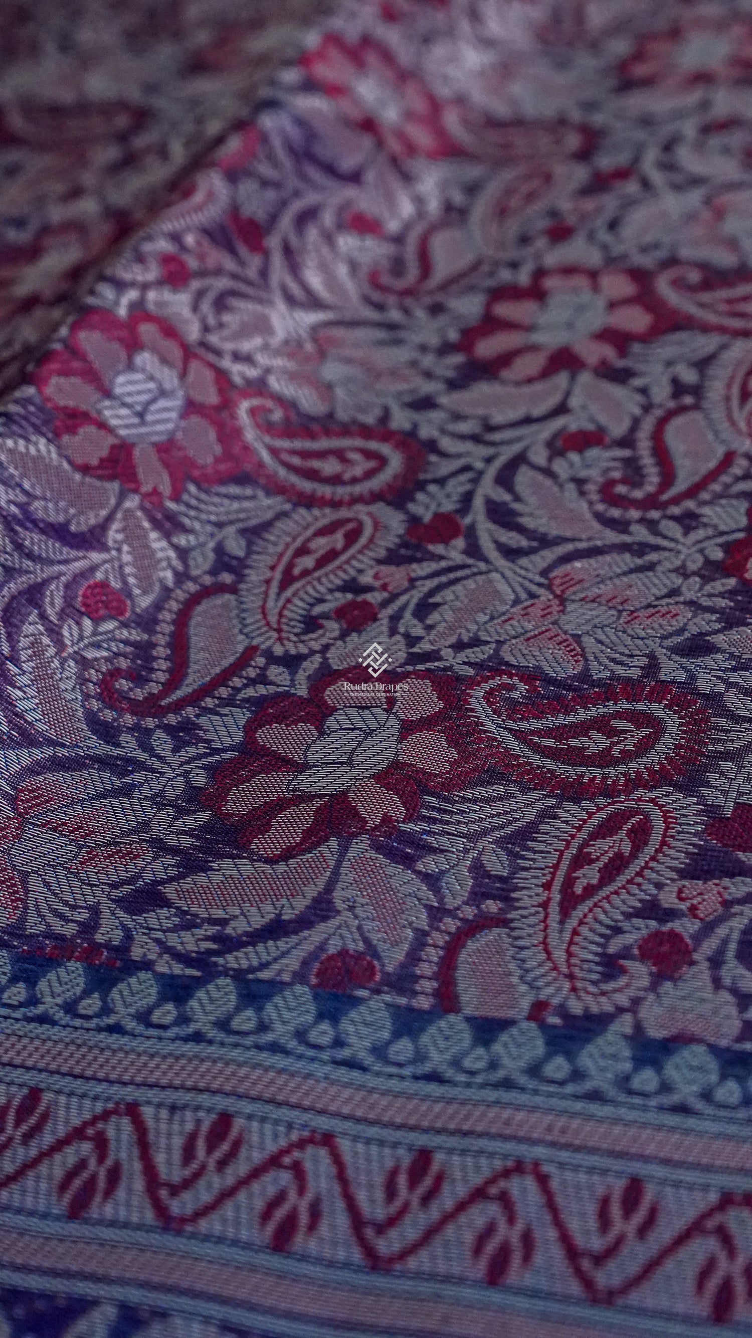 Royal Purple Katan Silk Jamewar Saree