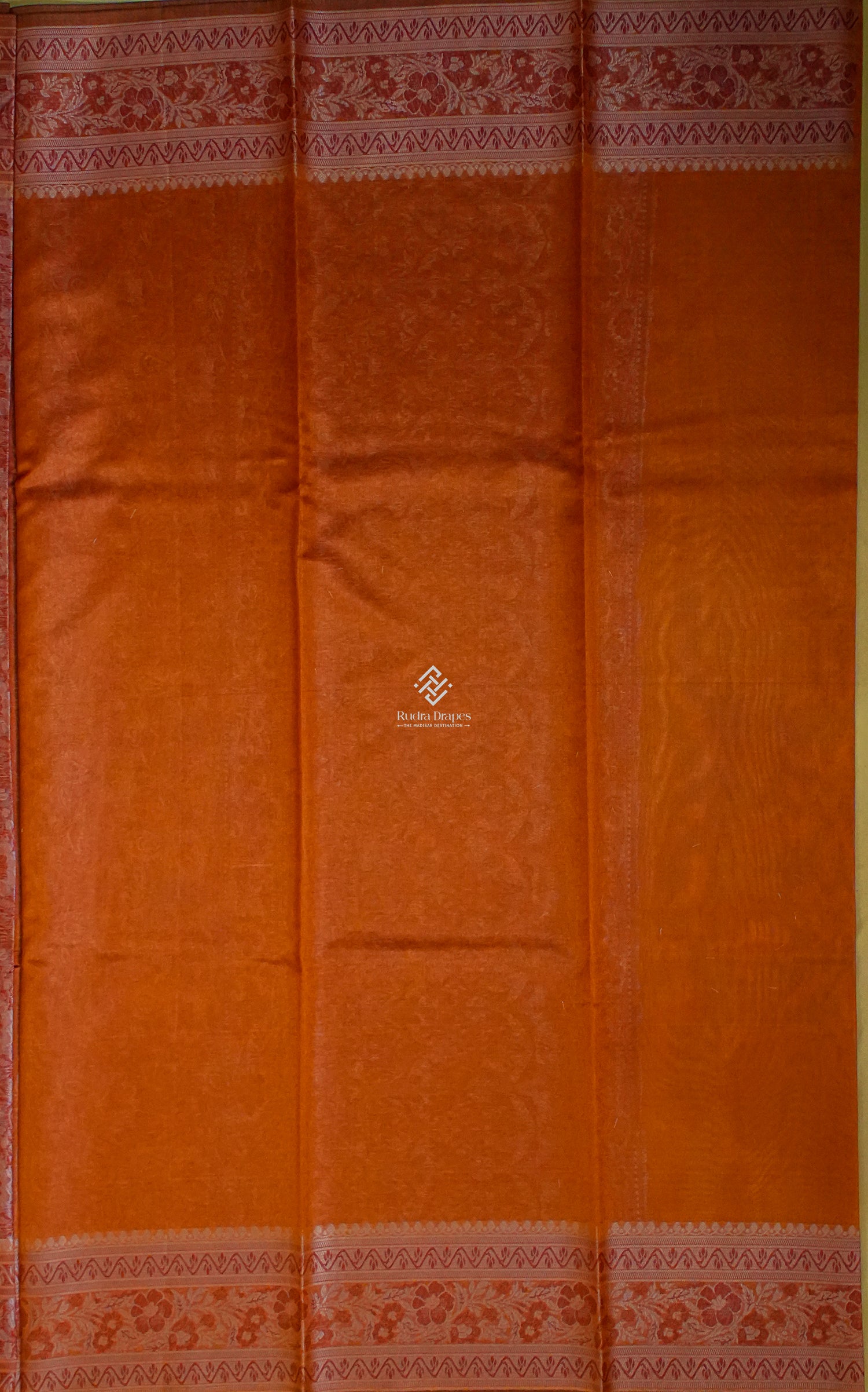 Rust Orange Katan Silk Jamewar Saree
