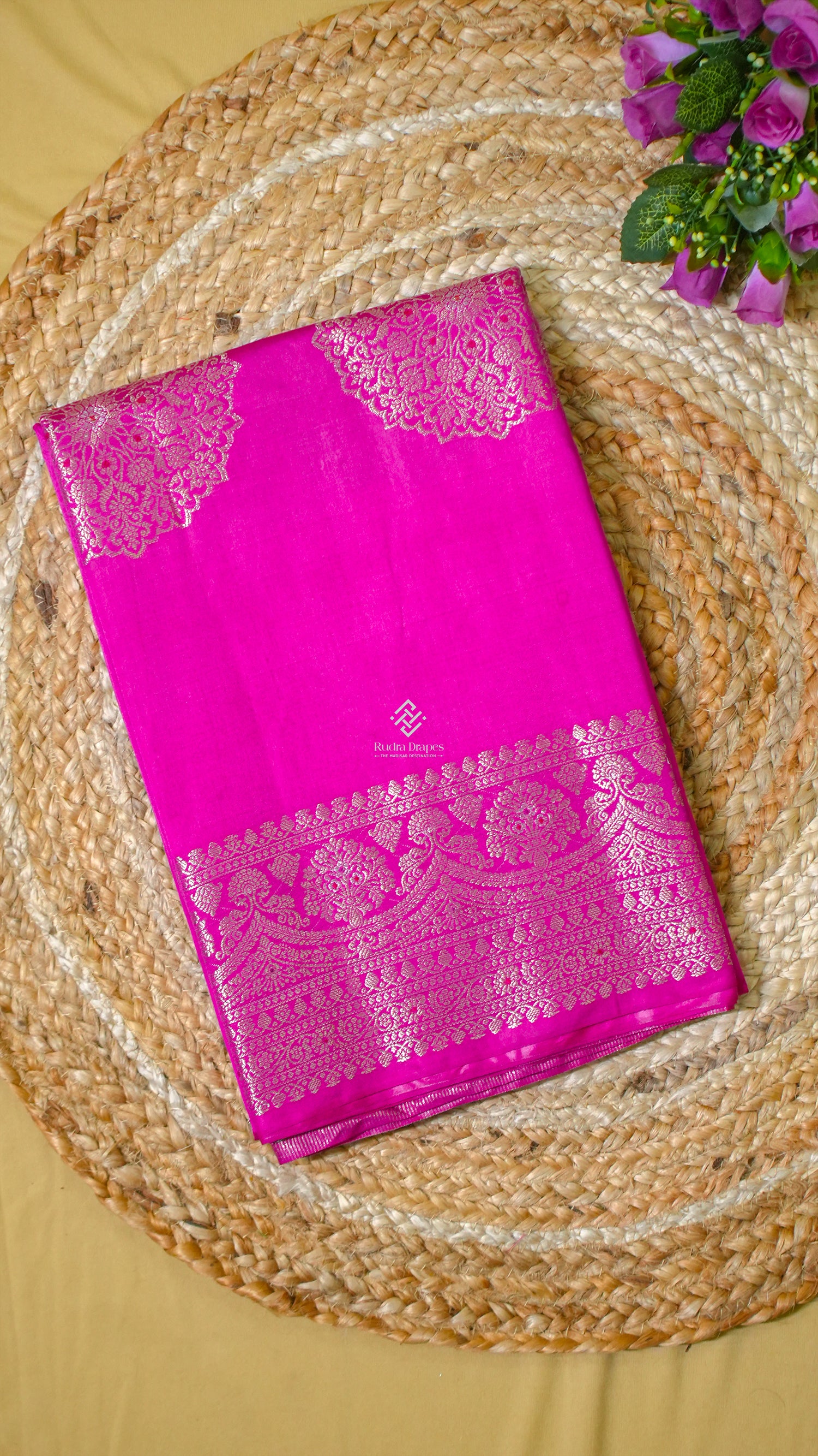 Pink Korean Silk Saree