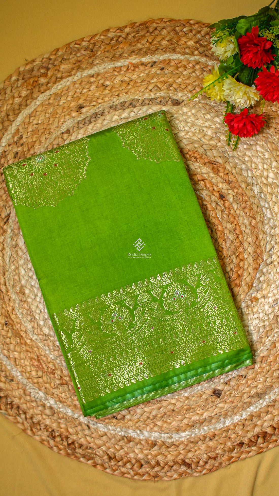 Green Korean Silk Saree