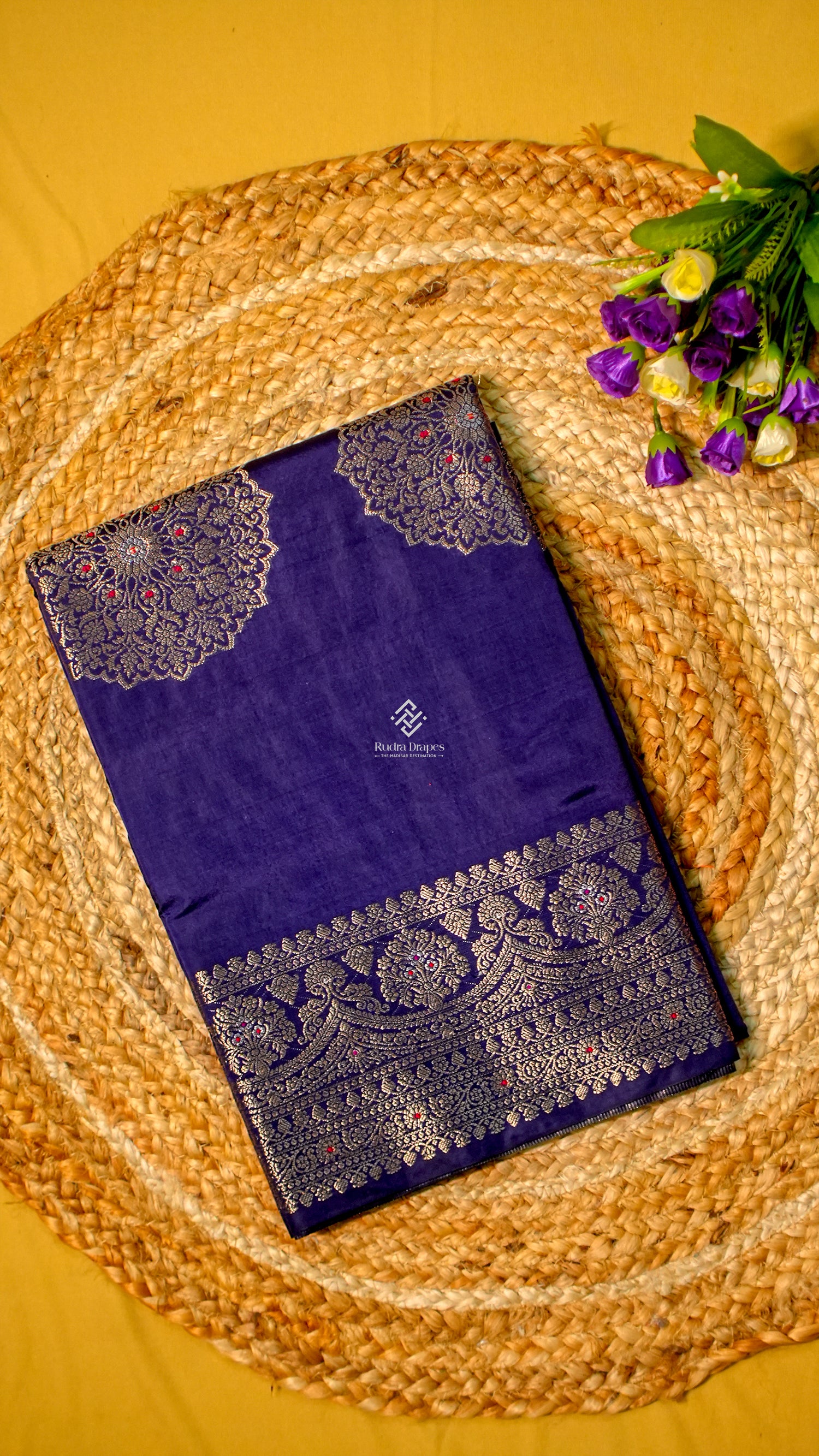 Royal Blue Korean Silk Saree