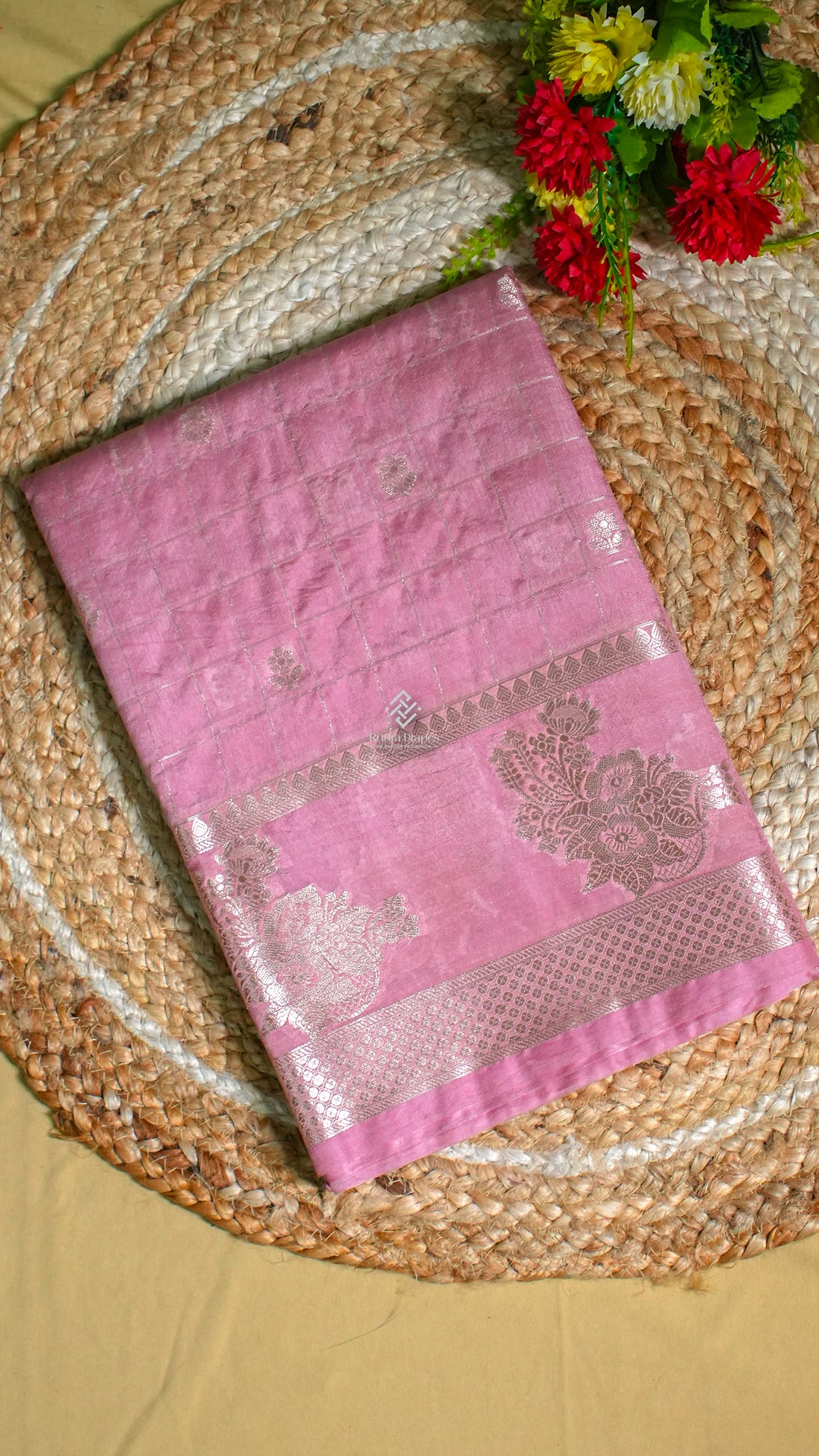Pink Raw Mango Silk Saree