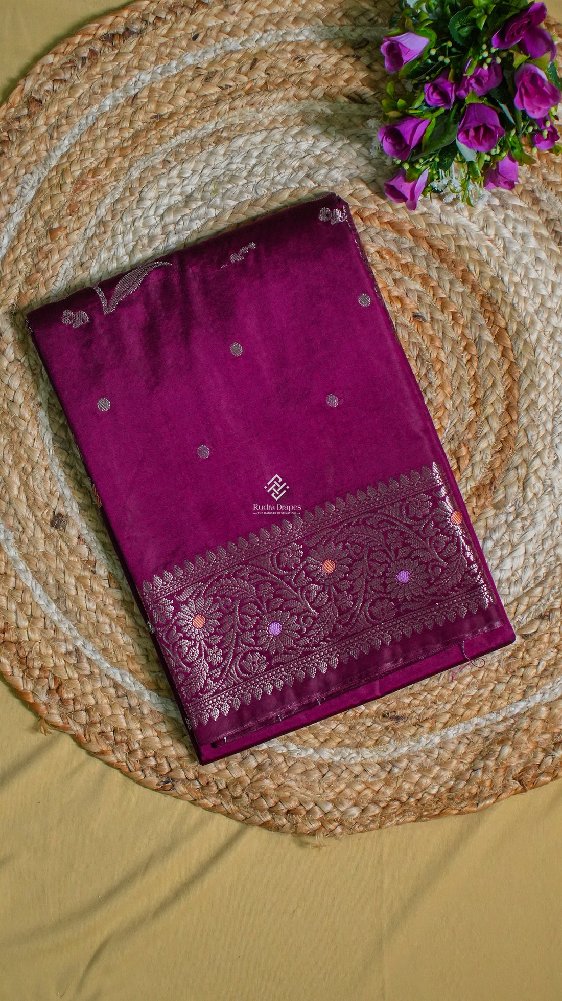 Magenta Mashro Silk Saree