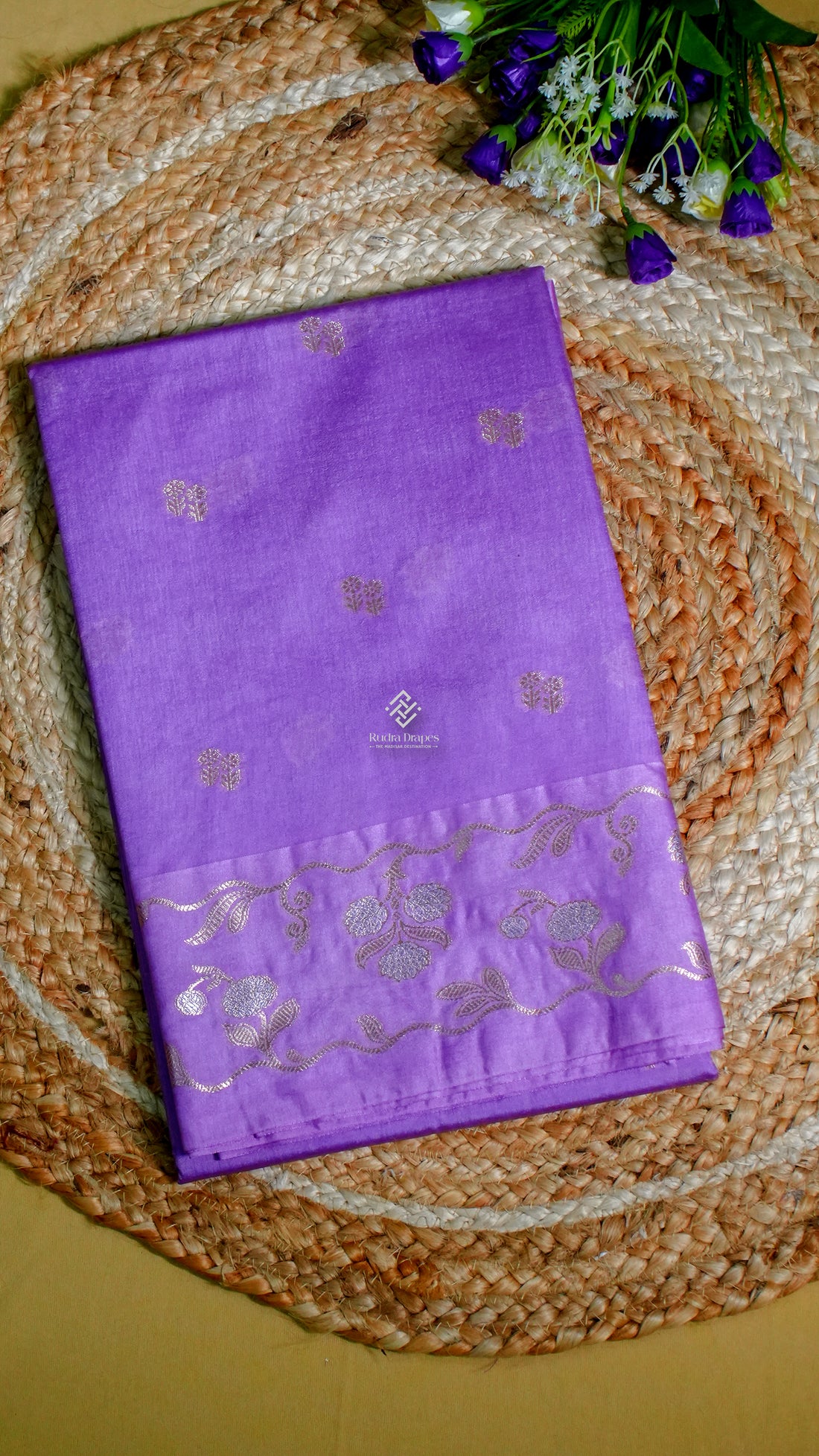Purple Russian Mango Silk Saree