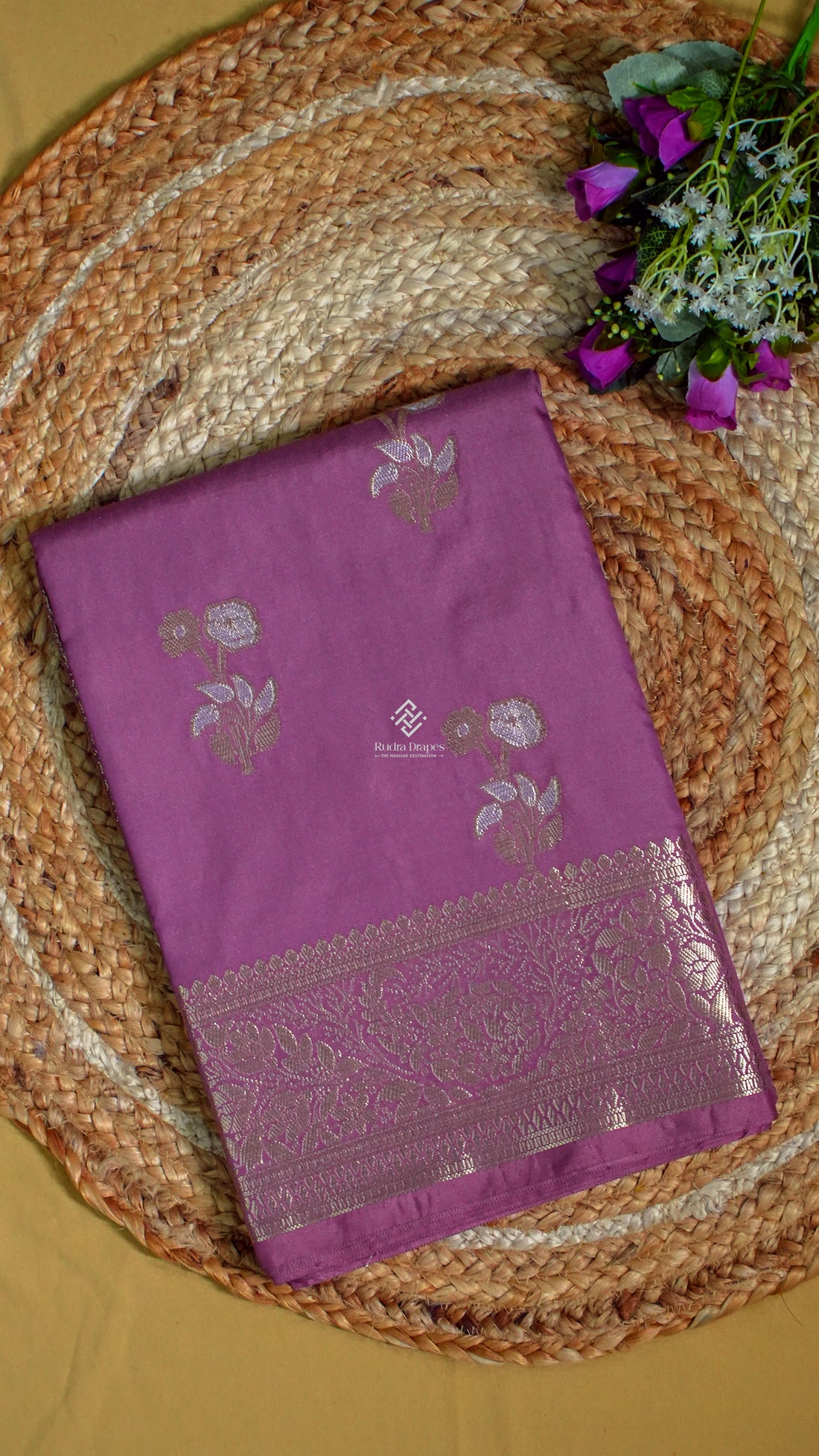 Mauve Russian Katan Silk Saree