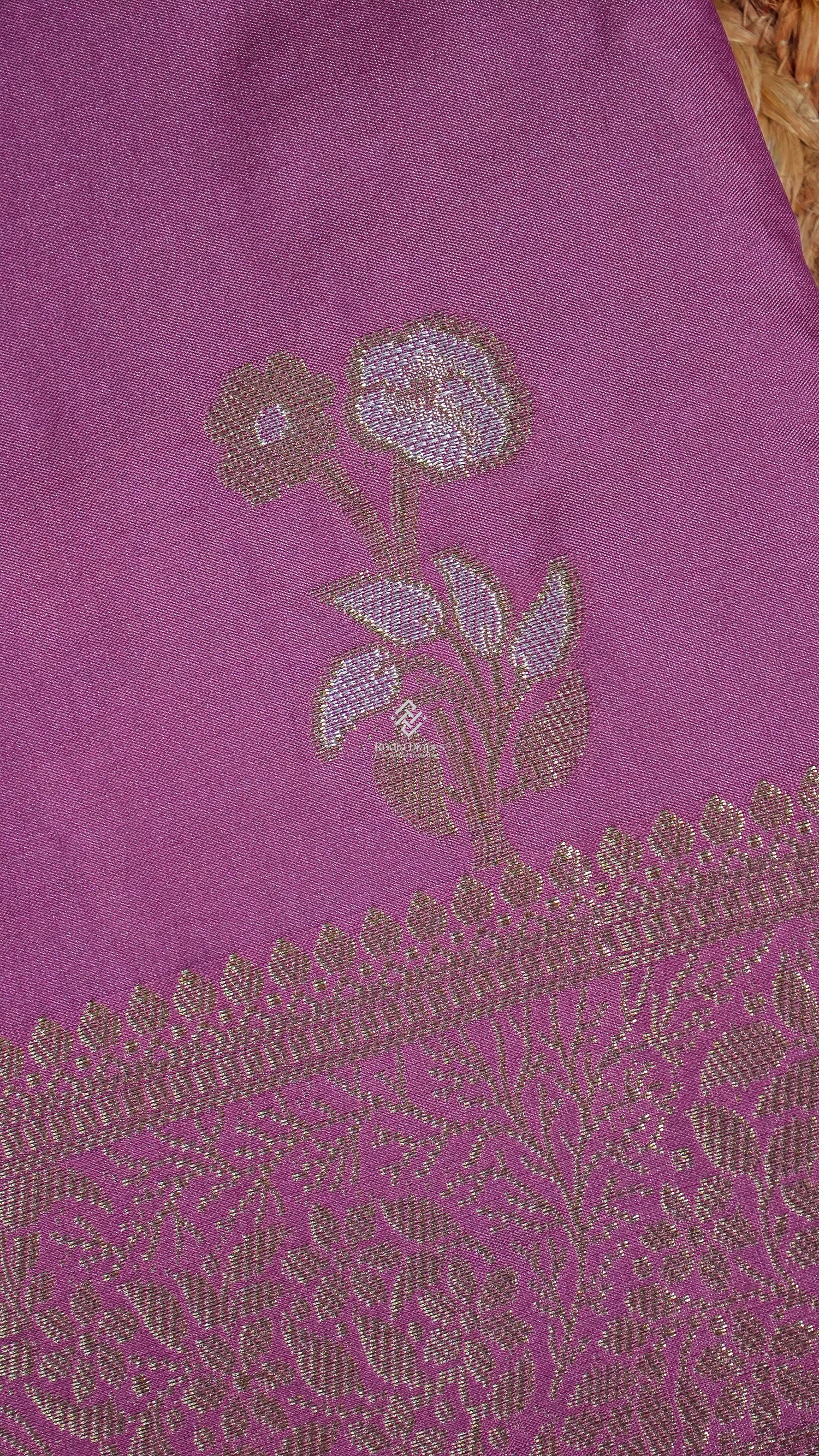 Mauve Russian Katan Silk Saree