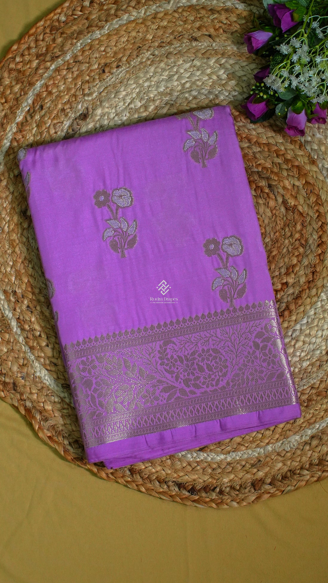 Lavender Russian Katan Silk Saree