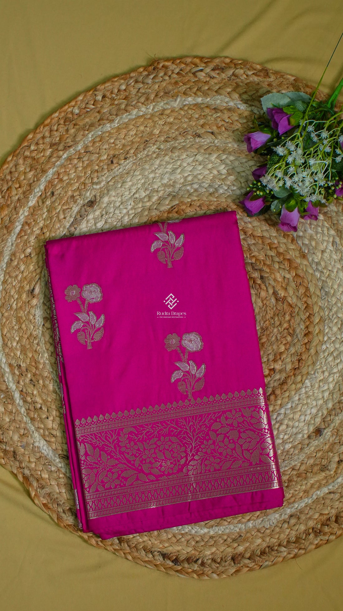 Rani Pink Russian Katan Silk Saree