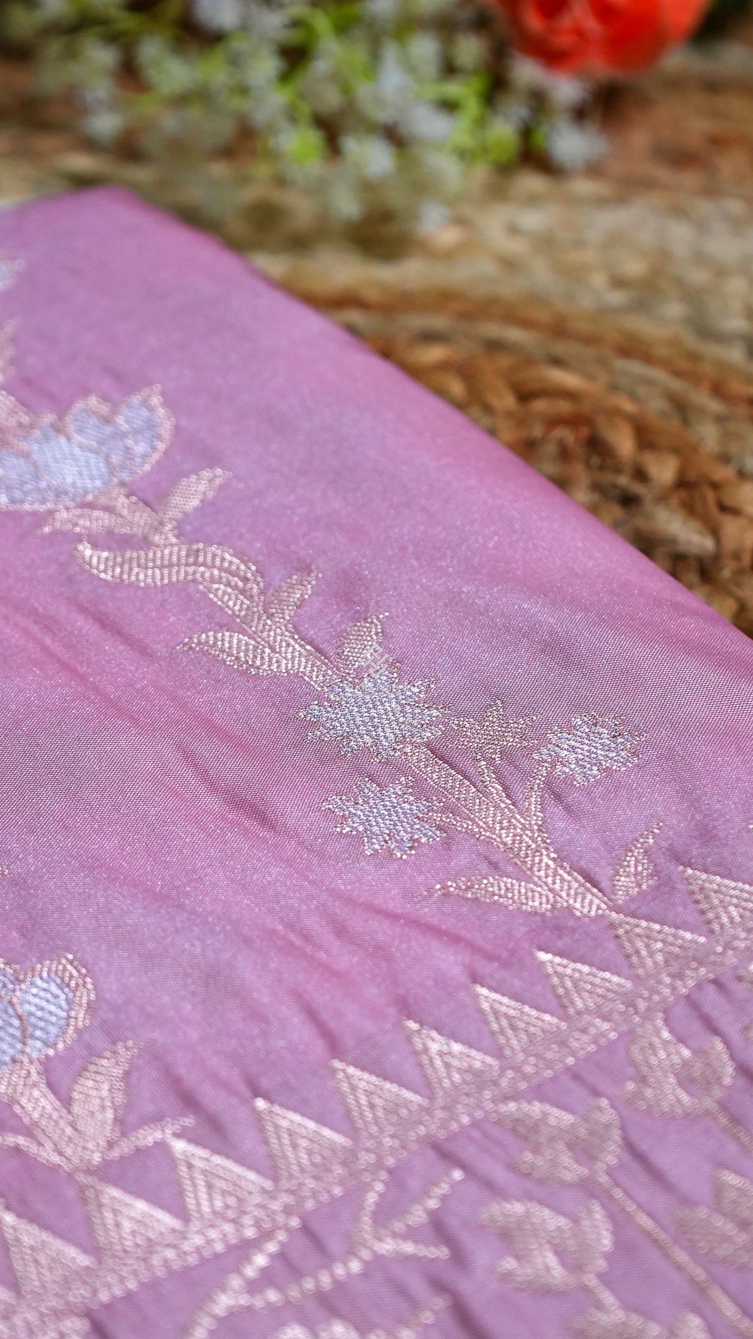 Baby Pink Russian Katan Silk Saree