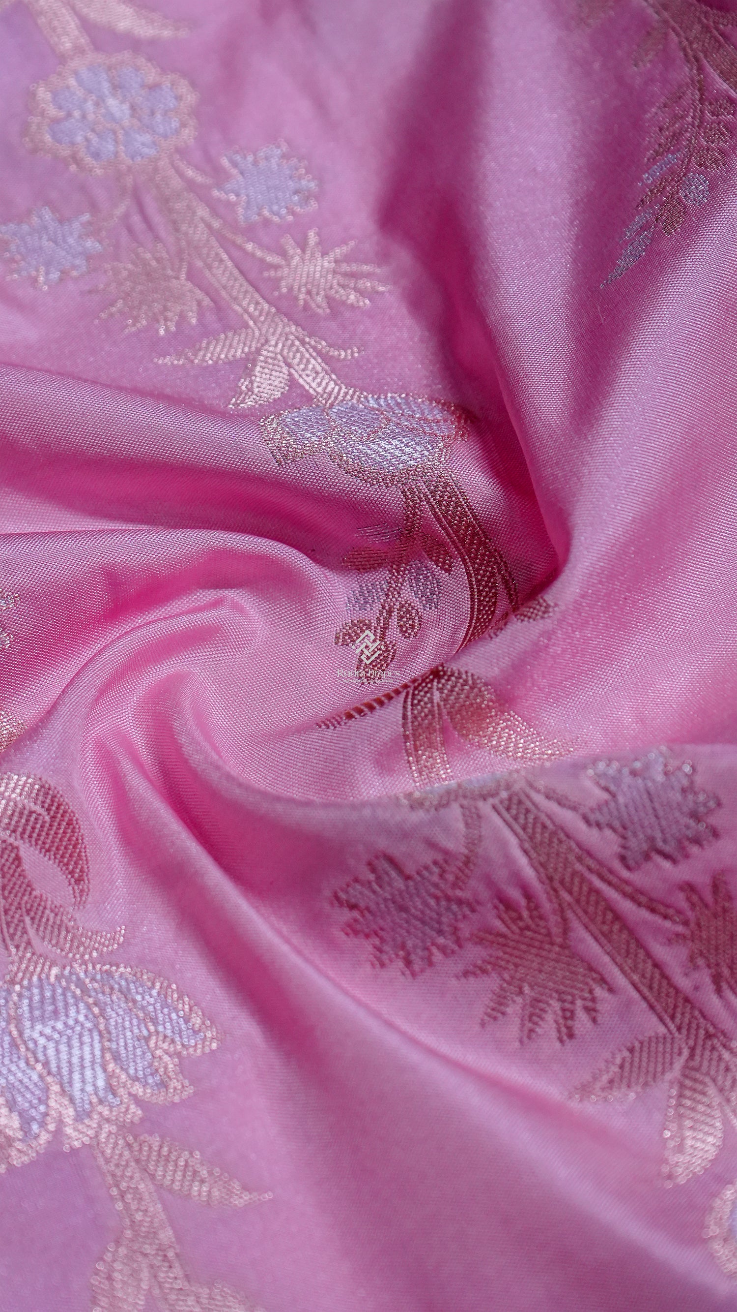 Baby Pink Russian Katan Silk Saree