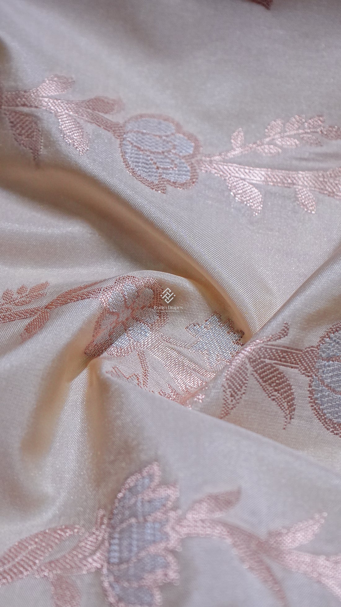 Ivory Russian Katan Silk Saree