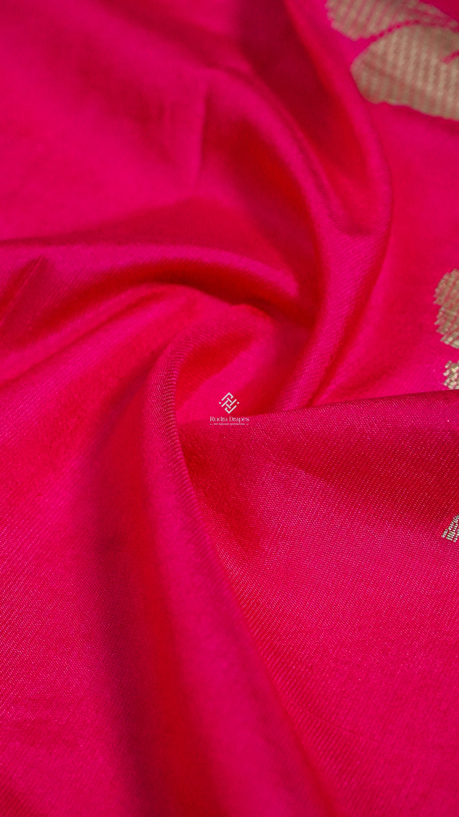 Hot Pink Roman Silk Saree