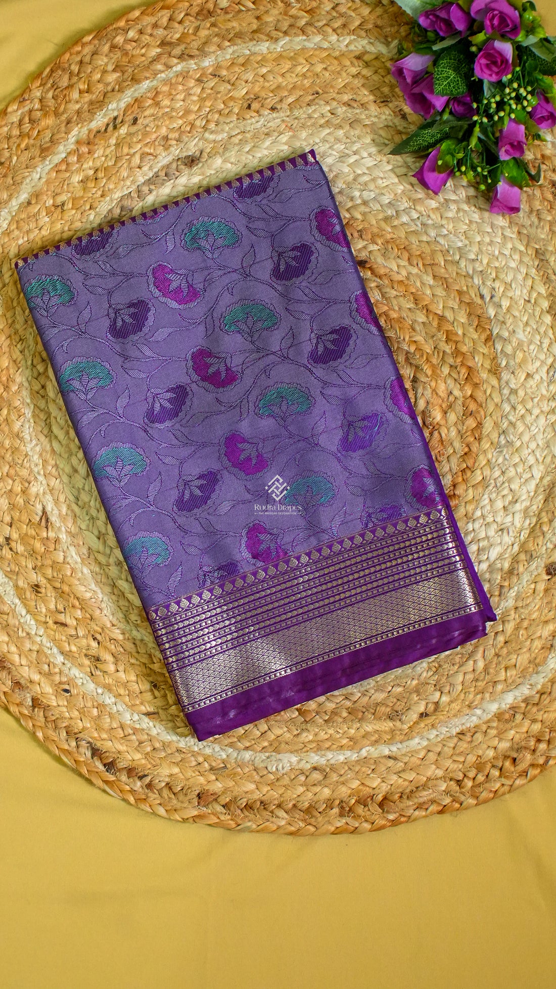 Royal Purple Roman Silk Saree