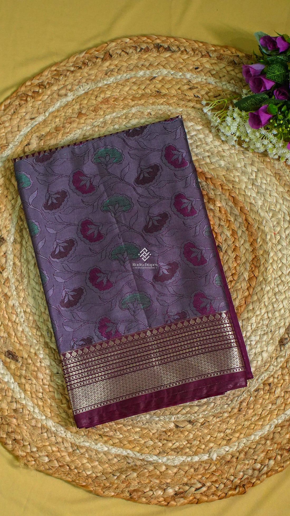Deep Wine Roman Silk Sare