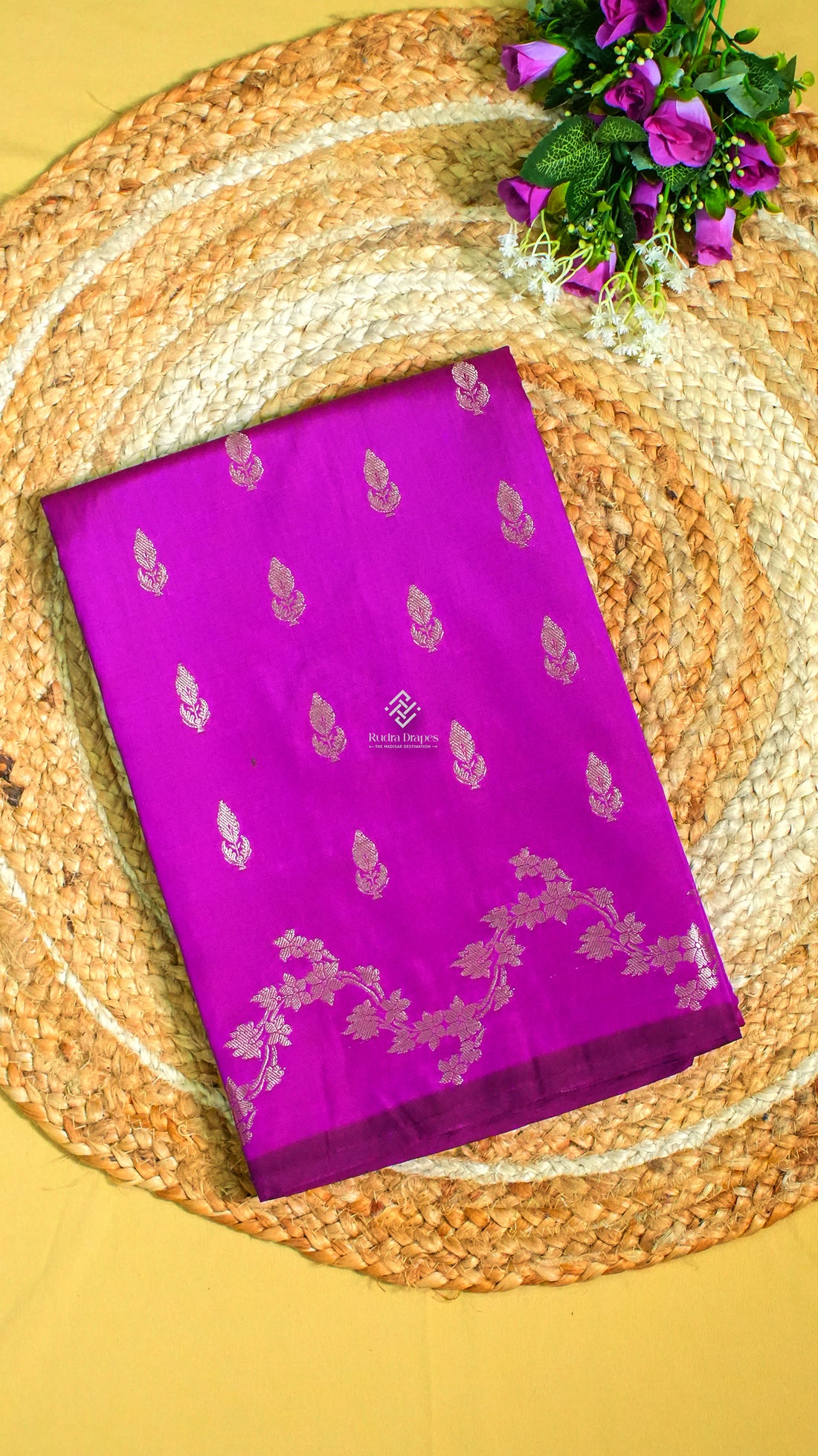 Magenta Russian Silk Saree