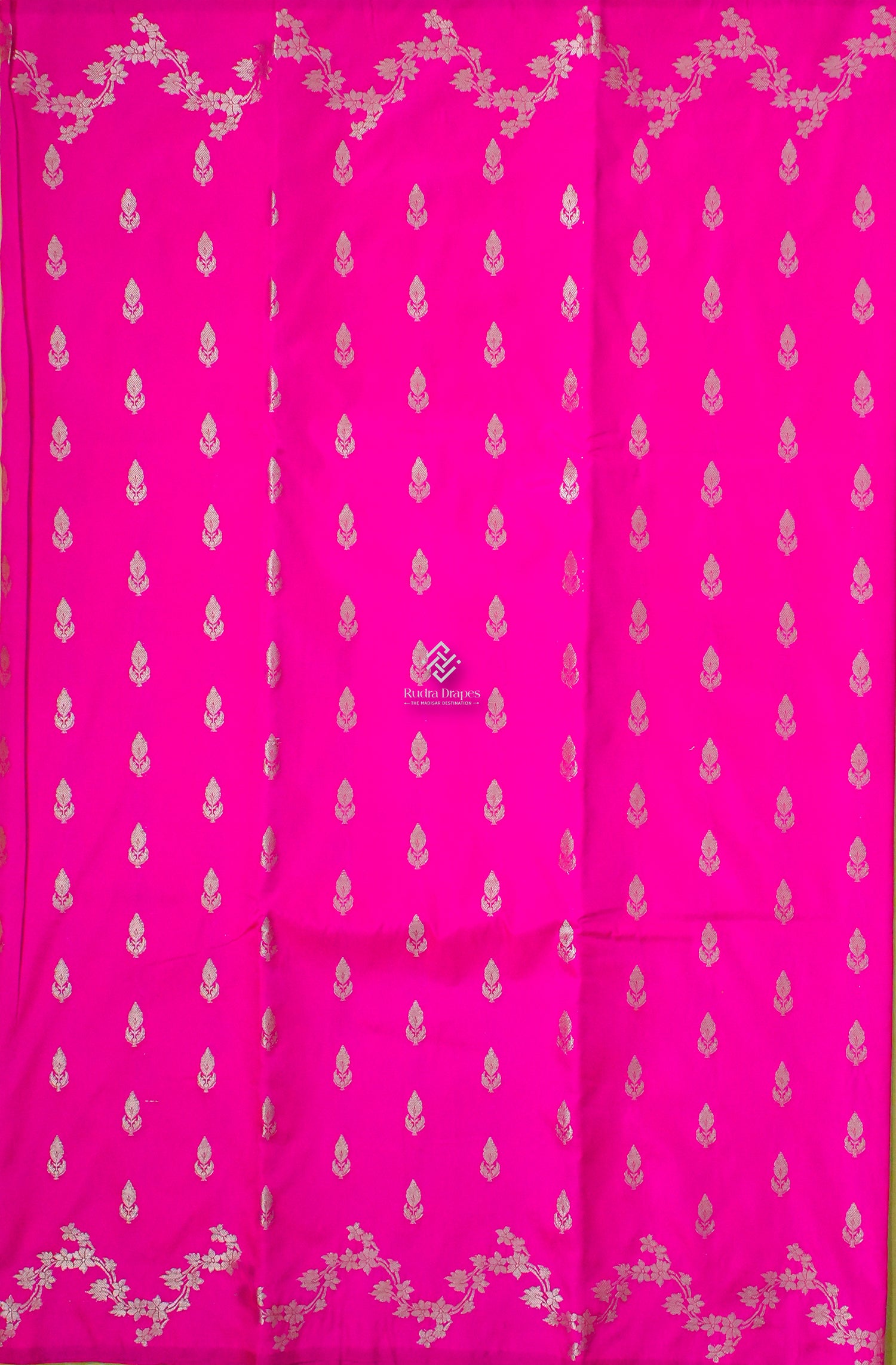 Hot Pink Russian Silk Saree