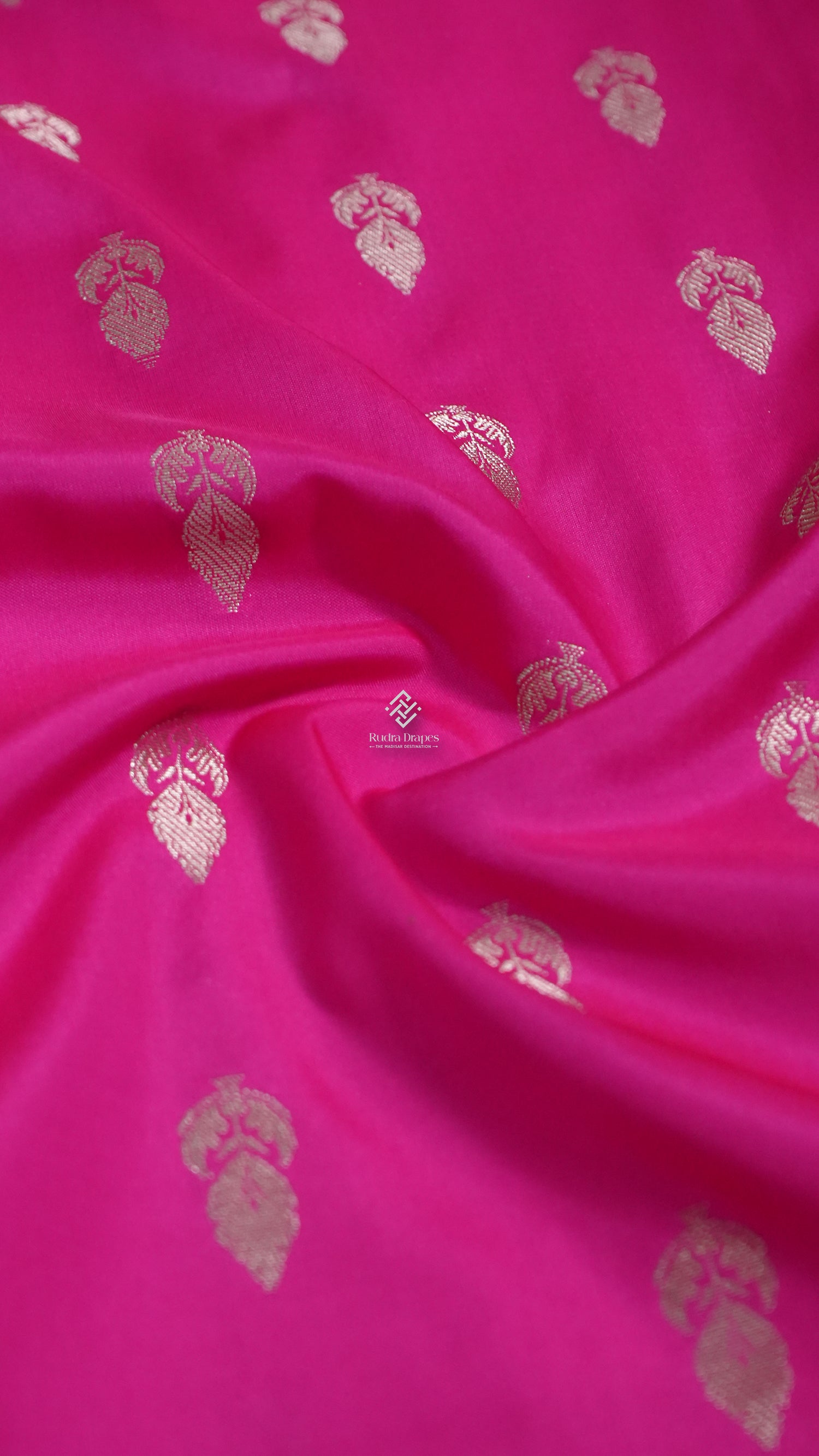 Hot Pink Russian Silk Saree